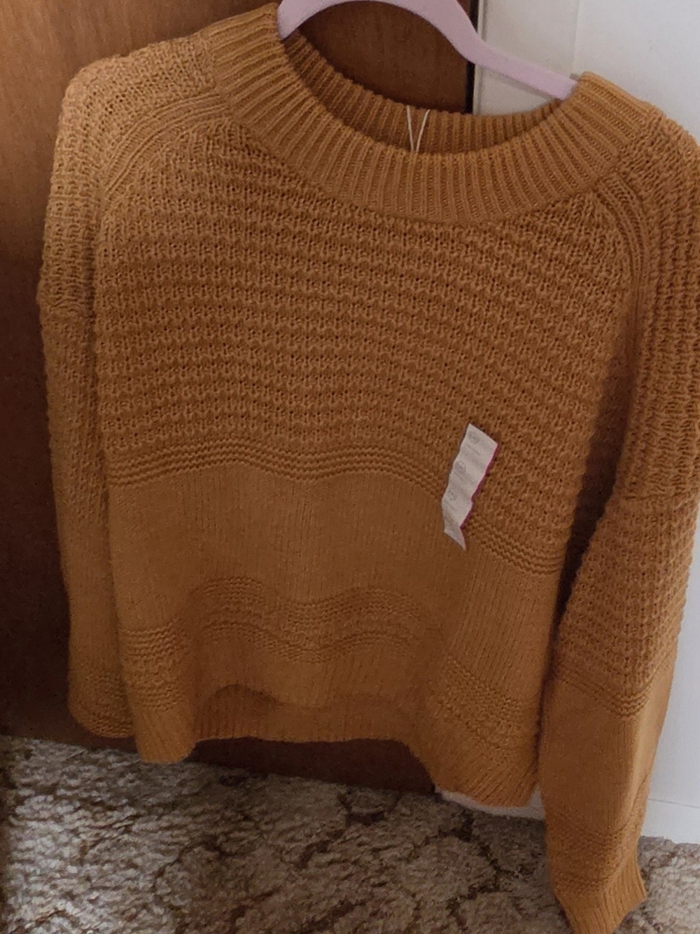Cozy Women's Mustard Knit Sweater - Classic Crewneck